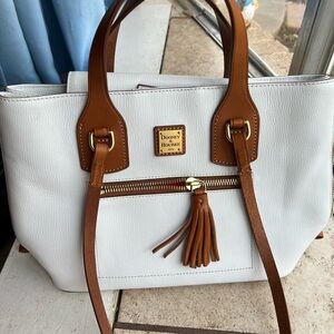 Dooney & Bourke Morgan White and Brown Satchel